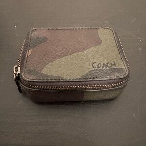 Coach Camouflage Camo Pill Box Travel Case Men Leather